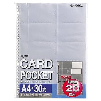 Amazon | リヒトラブ 名刺用ポケット A4 20枚入 G49050 透明